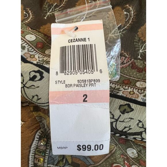 INC Green Multicolored Maxi Double Lined Skirt With Sequins & Beading NWT Size 2 - Picture 4 of 4